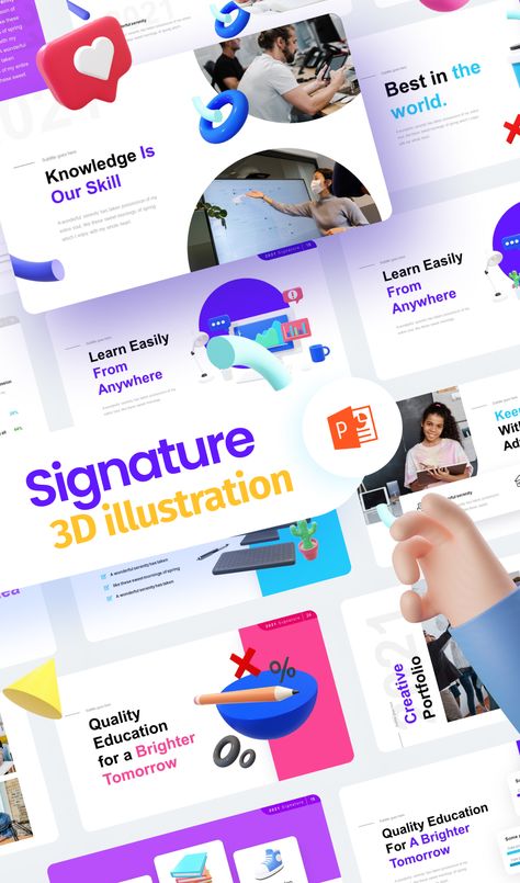 3D Signature Multipurpose PowerPoint 3d Presentation Design, Pitchdeck Template, Education Presentation, Best Presentation Templates, Ppt Template Design, 3d Presentation, Workbook Design, Presentation Design Layout, Slide Presentation