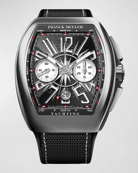 PCAED Franck Muller Men's Stainless Steel Vanguard Yacht Watch with Date Window Frank Muller, Franck Muller Watches, Sporty Watch, Franck Muller, Fine Watches, Watch Model, Black Nylons, Automatic Watch, Watch Design