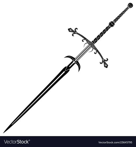 Fantasy Zweihander, Drawing For Design, Hand Tatts, Tattoo Vector, Tattoo Board, Black Tattoo, Cool Swords, Black Tattoos, Blacksmithing