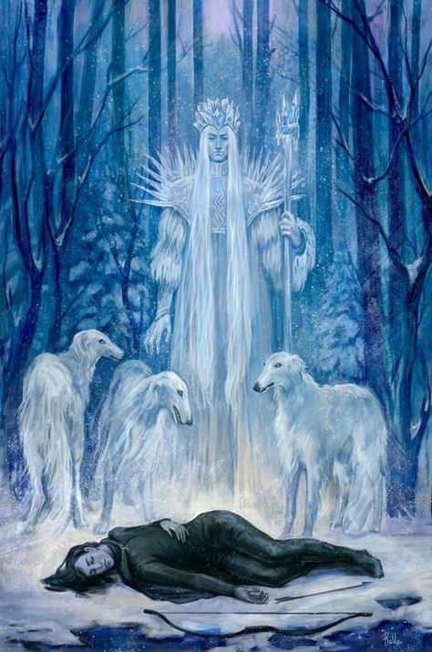 Rami fon Verg art God Of Winter Fantasy Art, Winter Fey Art, Snow Soldier Concept Art, Winter Mythical Creatures, Snow Elf, 1 January, Legends And Myths, Fantasy Concept Art, Snow Queen