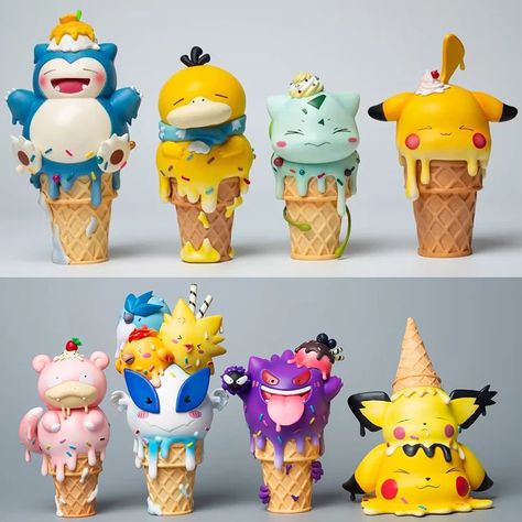 15.67US $ |Pokemon Ice Cream Series Toy Pikachu Bulbasaur Psyduck Snorlax Cartoon Anime Action Figure Model Doll Collectible Figurine Gift| |   - AliExpress Ice Cream Pokemon, Pokemon Scrapbook, Pokemon Ice Cream, Pokemon Figurines, Lego Pokemon, Pokemon Figures, Sewing Soft Toys, Ice Cream Art, Pokemon Craft