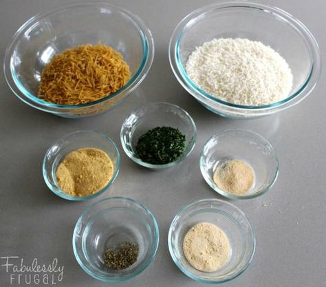 rice-a-roni mix ingredients Rice A Roni Mix Recipe, Diy Rice Seasoning Mixes, Dry Canning Rice, Diy Ricearoni, Diy Rice A Roni Recipe, Diy Rice A Roni Seasoning Mixes, Diy Rice A Roni, Vegetable Bullion, Homemade Beef Rice A Roni Recipes