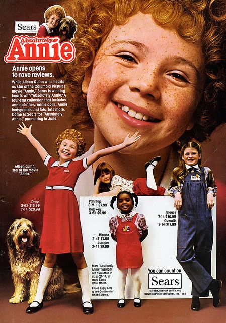 This was and still is my favorite movie.  I remember this ad and had the red Annie dress with a red wig.  Wished my mom had saved this dress! Aileen Quinn, Annie The Movie, Annie 1982, Annie The Musical, Annie Musical, 90s Life, Famous Redheads, Orphan Annie, Annie Dress