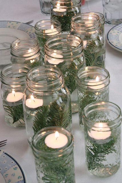 Julkransar Diy, Ideas Candles, Winter Centerpieces, Budget Ideas, Wedding Budget, Rustic Wedding Centerpieces, Wedding Centerpieces Diy, Diy Centerpieces, Floating Candles