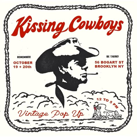 we’re hosting another $5 to $75 vintage sale next weekend in our studio space in bushwick on october 19th & 20th shop over 1,000+ pieces of vintage from kissing cowboys and @junkyardthrift must rsvp to attend, linked in our stories ✨ see y’all sooooooon! Vintage Western Graphics, Friend Of Convenience, Vintage Western Graphic Design, Vintage Cowboy Aesthetic, Retro Cowboy Aesthetic, Tattoo Merch, Vintage Beer Posters, Diamond Cross Ranch, Western Collage