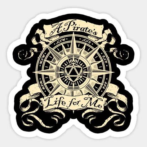 A Pirate’s Life for Me - Pirate - Sticker | TeePublic Pirate Stickers, Dnd Crafts, Pirate Art, Jack Sparrow, New Sticker, Pirates Of The Caribbean, Printable Stickers, Tattoo Studio, Paper Crafts Diy