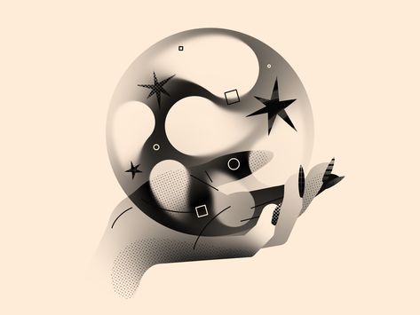 Mystical Art, 2d Art, Illustration Character Design, Editorial Illustration, Cute Illustration, Crystal Ball, Motion Design, Art Materials, Graphic Illustration