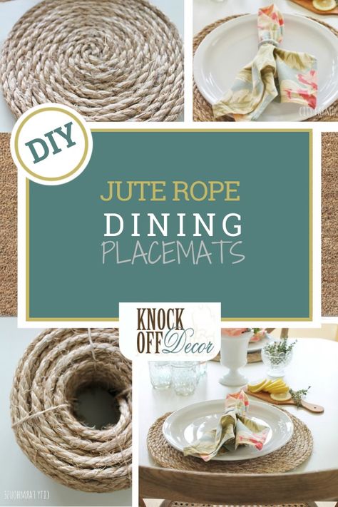 Diy Jute Placemats, Jute Placemats, City Farmhouse, Pottery Barn Inspired, Summer Table, Diy Kitchen Decor, Home Decor Sets, Work Diy, Woven Placemats