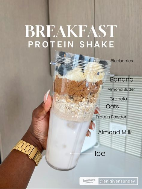 Breakfast Protein Shake Recipes, Breakfast Protein Shake, Breakfast Shakes Protein, Healthy Weight Gain Foods, Protein Shakes Recipes, Breakfast Protein, Breakfast Shakes, Plats Healthy, Smoothie Recipes Healthy Breakfast