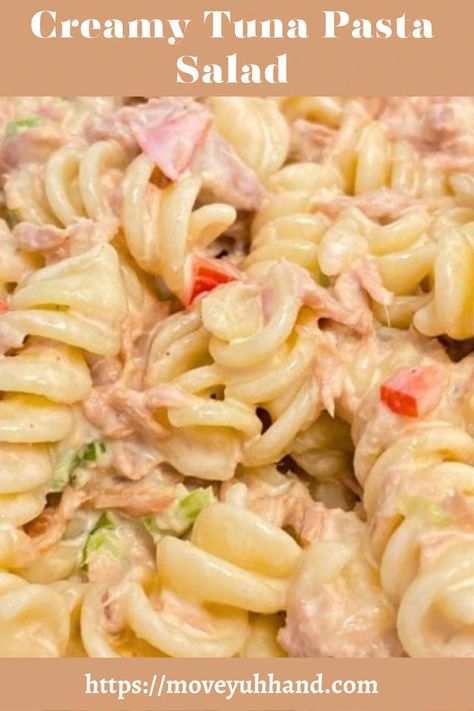 This tuna pasta salad is creamy, flavorful and incredibly easy to make. It is made with cooked pasta, canned tuna, dressing, and veggies. #HealthyFoodRecipesForDinner Tuna Rotini Pasta, Tuna Pasta Salad Recipes Cold, Creamy Tuna Pasta Salad, Tuna Salads, Tuna Pasta Salad Recipes, Creamy Tuna Pasta, Tuna Pasta Salad, What Is Healthy Food, Cold Pasta Salad Recipes