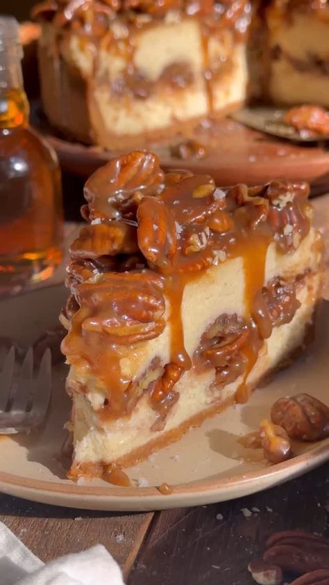 Stephanie Simmons (@bluebowlrecipes) on Threads Stephanie Simmons, Pecan Pie Cheesecake Recipe, Tiktok Fitness, Pecan Pie Bar, Maple Pecan Pie, Cheesecake Desserts Recipes, Pecan Pie Cheesecake, Pie Cheesecake, Cheesecake Dessert