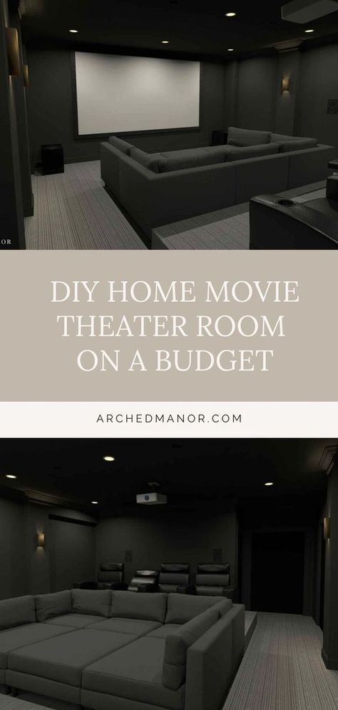 In Home Movie Theater Basements, Cheap Movie Theater Room Ideas, Game Room Movie Room Ideas, At Home Movie Theater Family Rooms, Attic Theatre Room, Modern Theater Room Ideas, Cottage Theater Room, Cheap Theater Room Ideas, Small In Home Theater Room