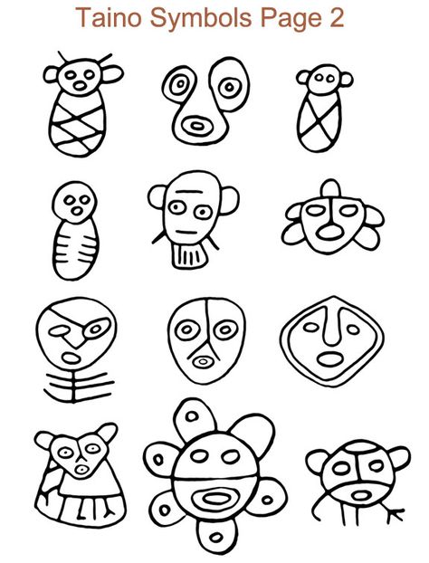 Ancient Taino Symbols Taino Petroglyphs, Taino Culture, Taino Art, Taino Tattoos, Indian Tattoos, Taino Symbols, Taino Indians, Indian Symbols, Puerto Rico History