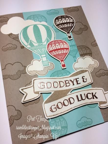 Ramblin' Stamper: GOODBYE & GOOD LUCK Diy Goodbye Cards, Farewell Invitation Card, Farewell Greeting Cards, Goodbye Cards, Farewell Card, Goodbye And Good Luck, Farewell Cards, Good Luck Cards, Retirement Cards