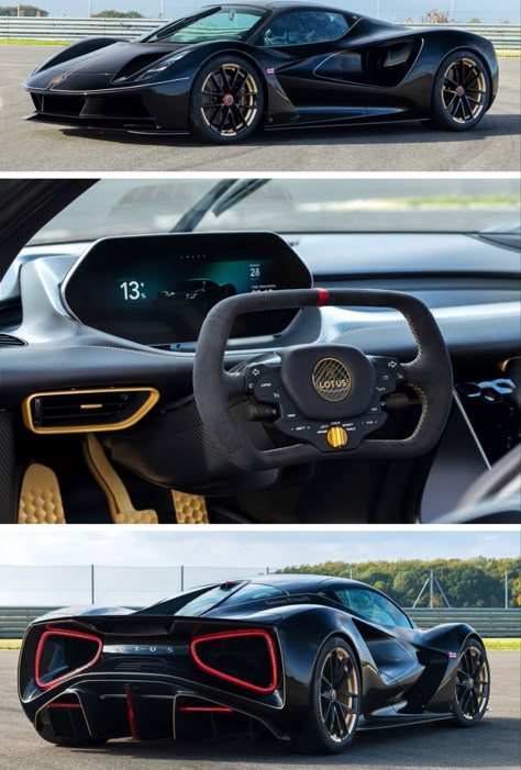 Lotus Evija Fittipaldi, 2023. A limited-edition Evija that celebrates 50 years since race legend Emerson Fittipaldi and Team Lotus won F1 Drivers’ and Constructors’ Championships. Lotus Evija, Alfa Cars, F12 Tdf, Bespoke Cars, Car Brands Logos, Replica Cars, Lotus Cars, Lotus F1, Custom Sport Bikes