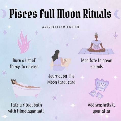 Magick Aesthetic, Herbs Witch, Pisces Moon Sign, Pisces Full Moon, Crystals Witchcraft, Full Moon Spells, Wicca Crystals, Full Blue Moon, Full Moon In Pisces