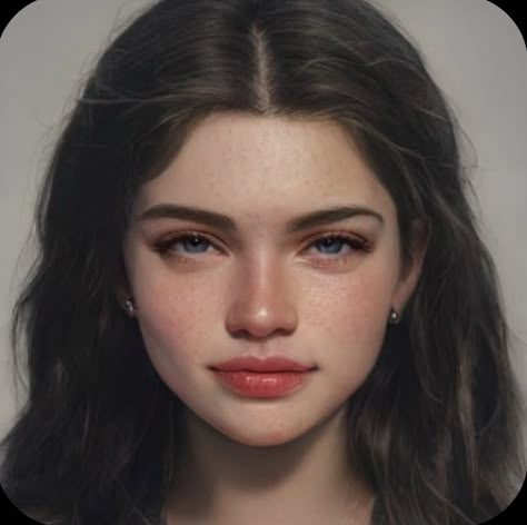 Wavy Hair Brown, Artbreeder Characters, Face Generator, Artbreeder Girl, Realistic Digital Art, Model Faces, Aot Oc, Models To Draw, Art Breeder