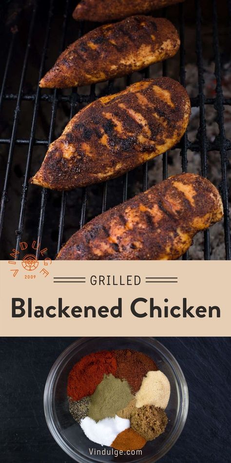 Grilled Blackened Chicken, Blackened Chicken Seasoning, Homemade Blackened Seasoning, Charcoal Grill Recipes, Spicy Chicken Breast, Homemade Barbecue Sauce Recipe, Blackened Chicken Recipe, Blackened Seasoning, Blackened Chicken