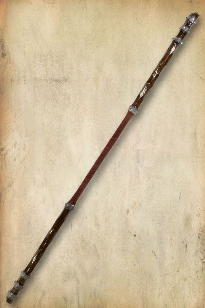 Fantasy Quarterstaff, Quarterstaff Design, Dnd Quarterstaff, Monk Staff Dnd, Quarterstaff Dnd, Bow Staff, Bo Staff, The Staff, Monkey King