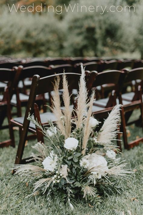 Fall Vineyard Wedding, Fall Vineyard, Elegant Fall Wedding, Wedding Isles, Ceremony Aisle, Greenery Centerpiece, Boho Wedding Flowers, Aisle Flowers, Fall Floral Arrangements