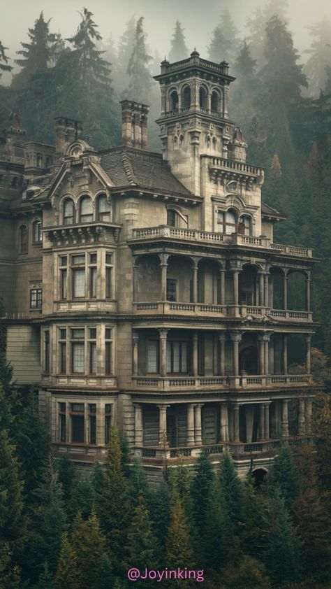 Victorian Mansion Aesthetic, Old Gothic House, Victorian Mansion Exterior, Old Mansion Aesthetic, Haunted House Aesthetic, Mansion In The Woods, Victorian Gothic Mansion, Old Mansions Interior, Fantasy Interior