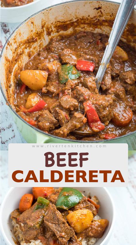 Filipino Recipes Authentic, Beef Caldereta Recipe, Philapino Recipes, Filipino Beef Stew, Caldereta Recipe, Phillipino Food, Beef Caldereta, Easy Filipino Recipes, Philippine Cuisine