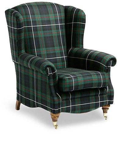 Tartan Armchairs - sc- This would really work well with my (dream) black and white toile accessorized bedroom decor. Tartan Furniture, Tartan Chair, Scottish Interiors, Tartan Decor, Acrylic Bedroom, Plaid Chair, Tartan Fashion, Gifts For The Home, Ideal Life