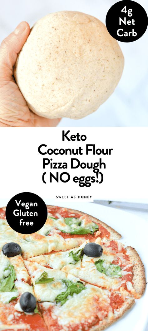 Coconut Flour Pizza Dough, Coconut Flour Pizza Crust, Pizza Healthy, Pizza Vegana, Vegan Keto Recipes, Coconut Flour Recipes, Boiled Egg Diet Plan, Low Carb Diets, Low Carb Vegan