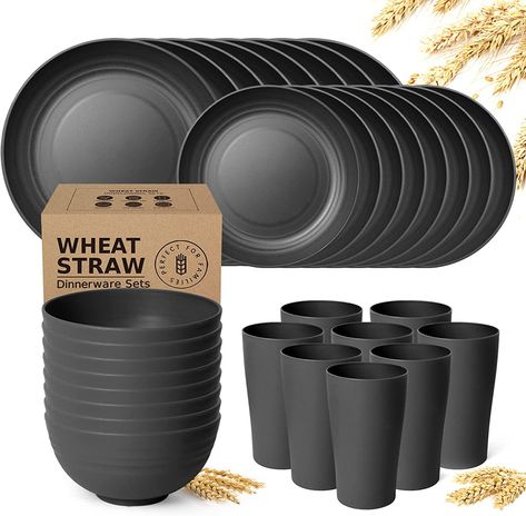 Plastic Dinnerware Sets, Camping Dishes, Plastic Dinnerware, Gadgets Kitchen Cooking, Kitchen Must Haves, Wheat Straw, Kitchen Equipment, Kitchen Dishes, Dish Sets