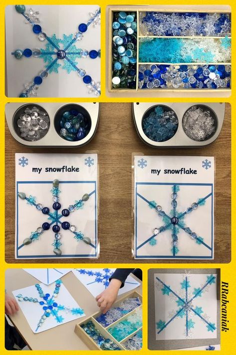 Winter Provocations, Loose Parts Ideas, Make A Snowflake, Pre School Ideas, How To Make Snowflakes, Thema Winter, Winter Activities For Kids, Kindergarten Resources, Loose Parts