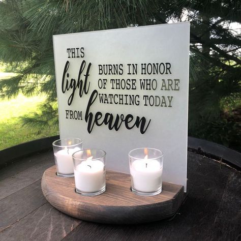 Wedding Luminaries, Memory Candle Wedding, Wedding Memorial Sign, Memorial Candle, Memorial Signs, Stella York, Future Wedding Plans, Acrylic Wedding, Cute Wedding Ideas