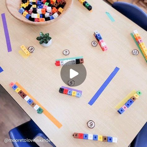 Preschool Block Activities, Number Provocations, Blocks Preschool, Snap Cubes, Colored Tape, Preschool Centers, Foam Blocks, Preschool Ideas, Robins