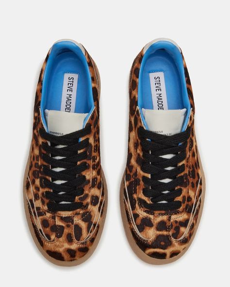 TUX Leopard Low-Top Sneaker | Women's Sneakers – Steve Madden Kitten Heel Slingbacks, Leopard Sneakers, Top Sneakers Women, Outfit Inspo Casual, Shoe Closet, Dream Shoes, Sleek Look, Kimonos, Dress With Boots