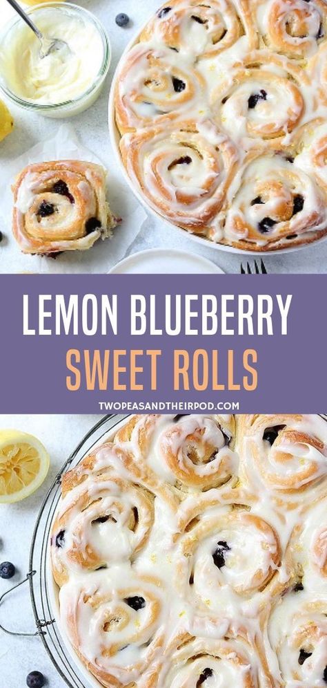 Blueberry Sweet Rolls, Breakfast Pastry, Sweet Roll Recipe, Lemon Cream Cheese Frosting, Dessert Aux Fruits, Sweet Rolls, Blueberry Recipes, Easy Brunch, Sweet Breads