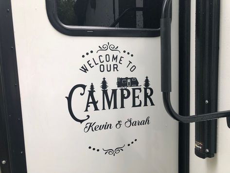 Truck Window Stickers, Camper Decals, Rv Decals, Laptop Vinyl Decal, Vinyl Monogram, Rv Ideas, Camper Decor, Camper Life, Remodeled Campers