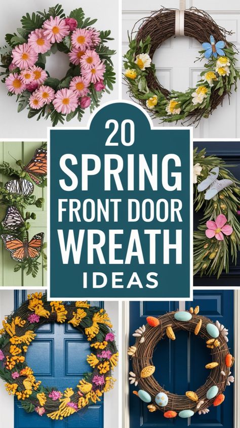 Brighten up your entryway with stunning spring front door wreath ideas! Discover fresh designs that bring cheer to your home. Click to explore and get inspired! Front Door Wreath Ideas, Door Wreath Ideas, Spring Front Door Wreath, Spring Wreath Ideas, Spring Front Door, Spring Front Door Wreaths, Front Door Wreath, Wreath Ideas, Fresh Design