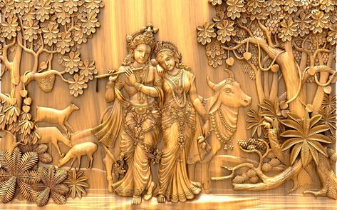 Mural in 6 by 4 feet 500$ in mdf wood +918421146457 3d Wall Art Sculpture, Buddha Wall Decor, Mural Art Design, Vishnu Wallpapers, Modern Mural, Temple Design For Home, Wooden Main Door Design, Pooja Room Door Design, Door Interior