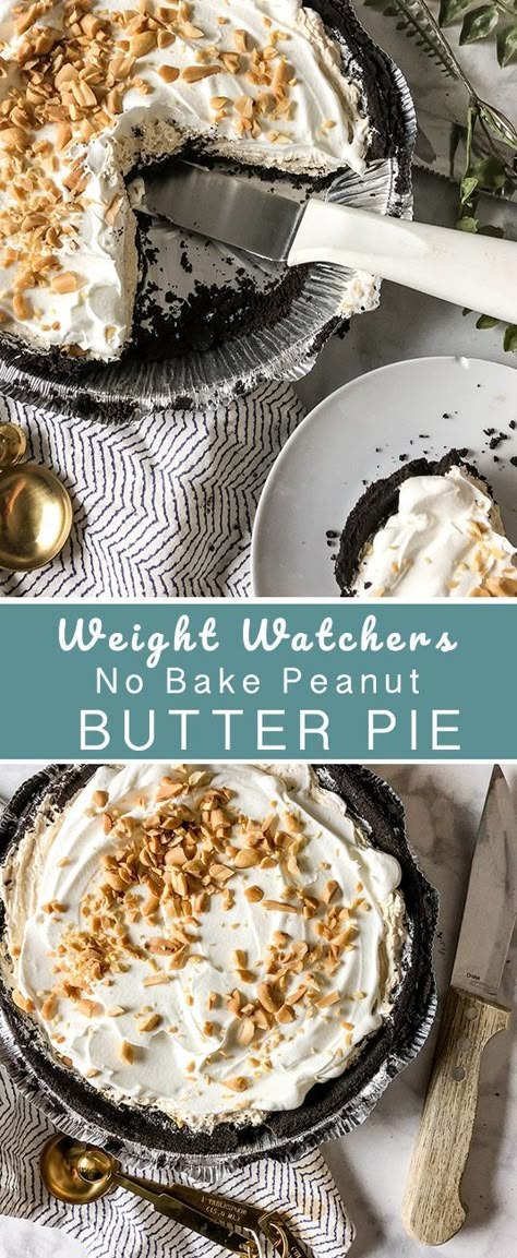 Peanut Butter Pie Recipe No Bake, Weight Watcher Desserts, Weight Watchers Meal Plans, Weight Watchers Snacks, Weight Watchers Food, Weight Watchers Recipes Desserts, Ww Freestyle, Cheap Recipes, Weight Watchers Desserts