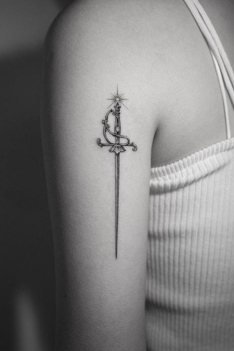 Rapier Tattoo, Butterfly Drawing, Just Smile, Mini Tattoos, Thigh Tattoo, Life Tattoos, Tattoo Drawings, Tattoos And Piercings, Maple Leaf Tattoo