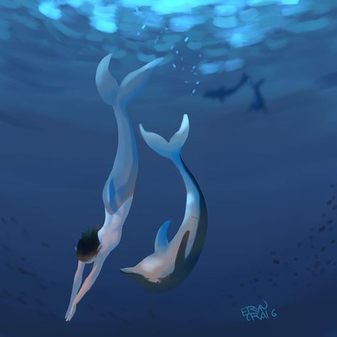 Whale Mermaid Character Design, Dolphin Character Design, Ocean Character Design, Mermay Illustration, Mermaid Webtoon, Whale Mermaid, Dolphin Mermaid, Ocean Dolphins, Dolphin Illustration