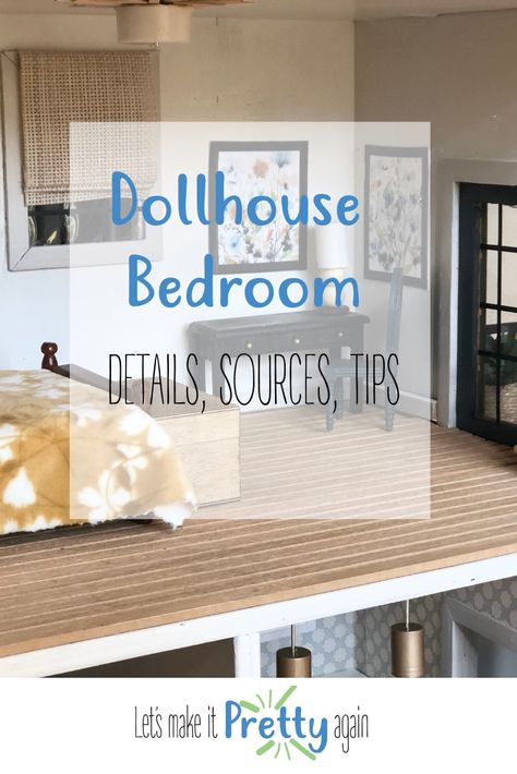 Barbie Bedroom Ideas Diy Doll Furniture, Diy Dollhouse Bedroom, Diy Dollhouse From Dresser, Dollhouse Bedroom Ideas, Bedroom Diy Decor, Dollhouse Themed Bedroom, Diy Dollhouse Bedding, 1:12 Scale Dollhouse Furniture Tutorial, Doll House Bedroom