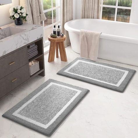 Bath rugs are constructed of premium microfiber materials, It can absorb 3 times of water in few seconds.
Here are the Amazon affiliate links. Note: Commissions may be earned from the links below. Bathroom Shower Mat, White Bathroom Rug, Bathroom Floor Mats, Grey And White Bathroom, Non Slip Shower Mat, Bathroom Rugs And Mats, Bathroom Carpet, Bathroom Floor Mat, Bathroom Rug Sets