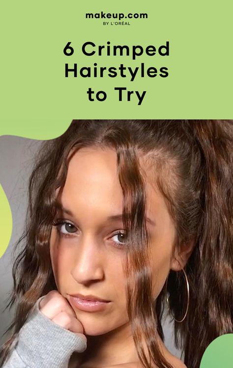 Ways To Style Crimped Hair, Crimped Hairstyles Wavy, Crimped Hair With Bangs, Crimped Hairstyles Short, Hairstyles Crimped Hair, Crimping Hairstyles, Crimped Hair Ideas, Hair Zig Zag, Hairstyles Crimped