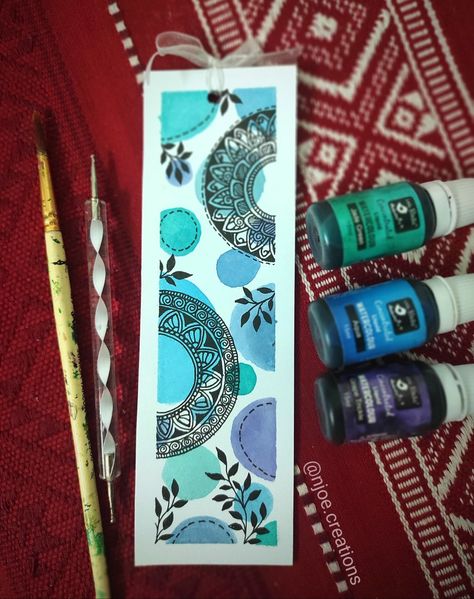 Mandala Watercolor, Bookmark Collection, Bookmark Diy, Mandala Book, Bookmark Designs, Bookmark Ideas, Creative Bookmarks, Bookmark Craft, Watercolor Books