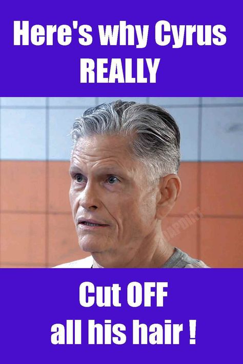 Why Cyrus Really Cut off His Hair on General Hospital | Jeff Kober Exit News Head Drawings, General Hospital Spoilers, General Hospital, Cut Off, Drawings, Hair