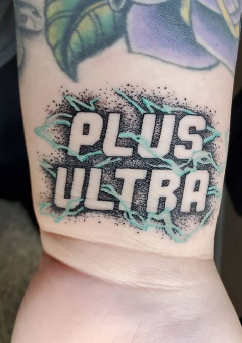 My hero academia tattoo Go Beyond Plus Ultra, Wolf Tattoo Ideas, Hero Tattoo, Petit Tattoo, Meaningful Tattoo Quotes, Funky Tattoos, Chest Tattoos For Women, Arm Tattoos For Women, Wolf Tattoo