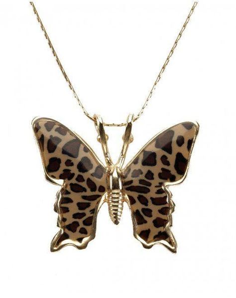 Leopard Butterfly, Leopard Accessories, Animal Print Decor, Butterfly Necklace Gold, Butterfly Decor, Leopard Prints, Leopard Fashion, Animal Print Fashion, Butterfly Pendant Necklace