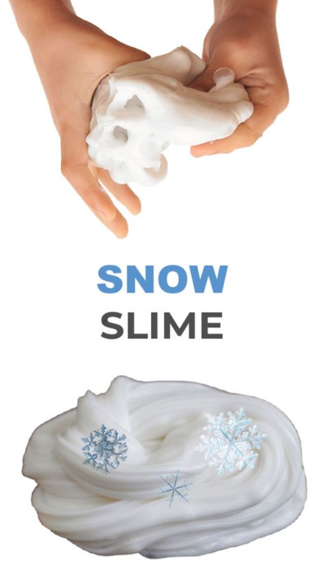 Winter Slime For Kids, Snowman Slime, Snow Slime, Play Snow, Winter Crafts Preschool, Winter Unit, Slime Recipes, Indoor Activities For Toddlers, Winter Play