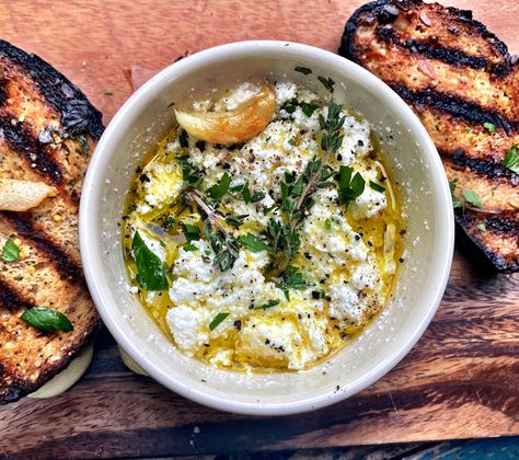 Grilled Bread with Herbed Ricotta Recipe Herbed Ricotta, Last Minute Appetizer, Ricotta Recipe, Personal Chef Service, Ricotta Recipes, Grilled Bread, Homemade Pancakes, Personal Chef, Vegan Treats