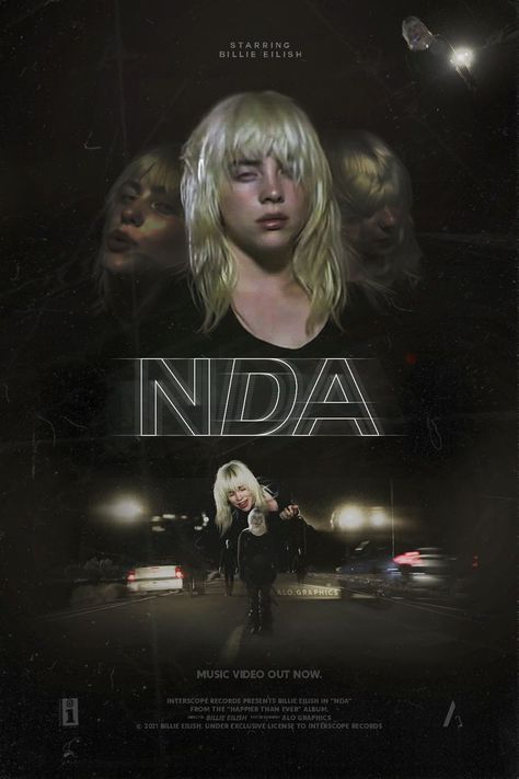 Poster for Billie Eilish's "NDA" music video by AloGraphics Grunge Posters, Music Poster Design, Poster Room, Bedroom Posters, Vintage Poster Art, Room Posters, Cool Posters, Music Poster, Graphic Poster